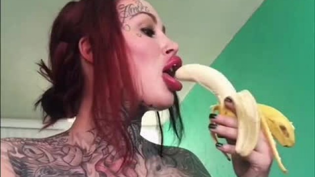 M__M sucking banana