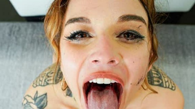 Throated - Inked Alt Blonde Babe Gets Fucked In The Mouth