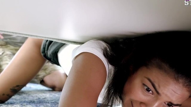 Hot Step Daughter Is Fucked While Stuck Under the Bed - Maya Farrell