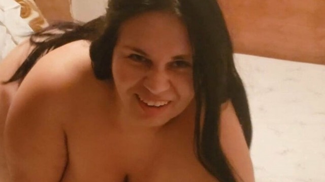 Sexy BBW mommy making the bed before sex