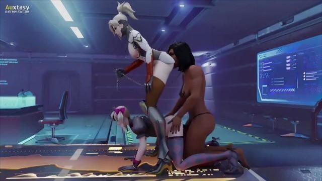 DVa fucked by Mercy's fuck slave Pharah